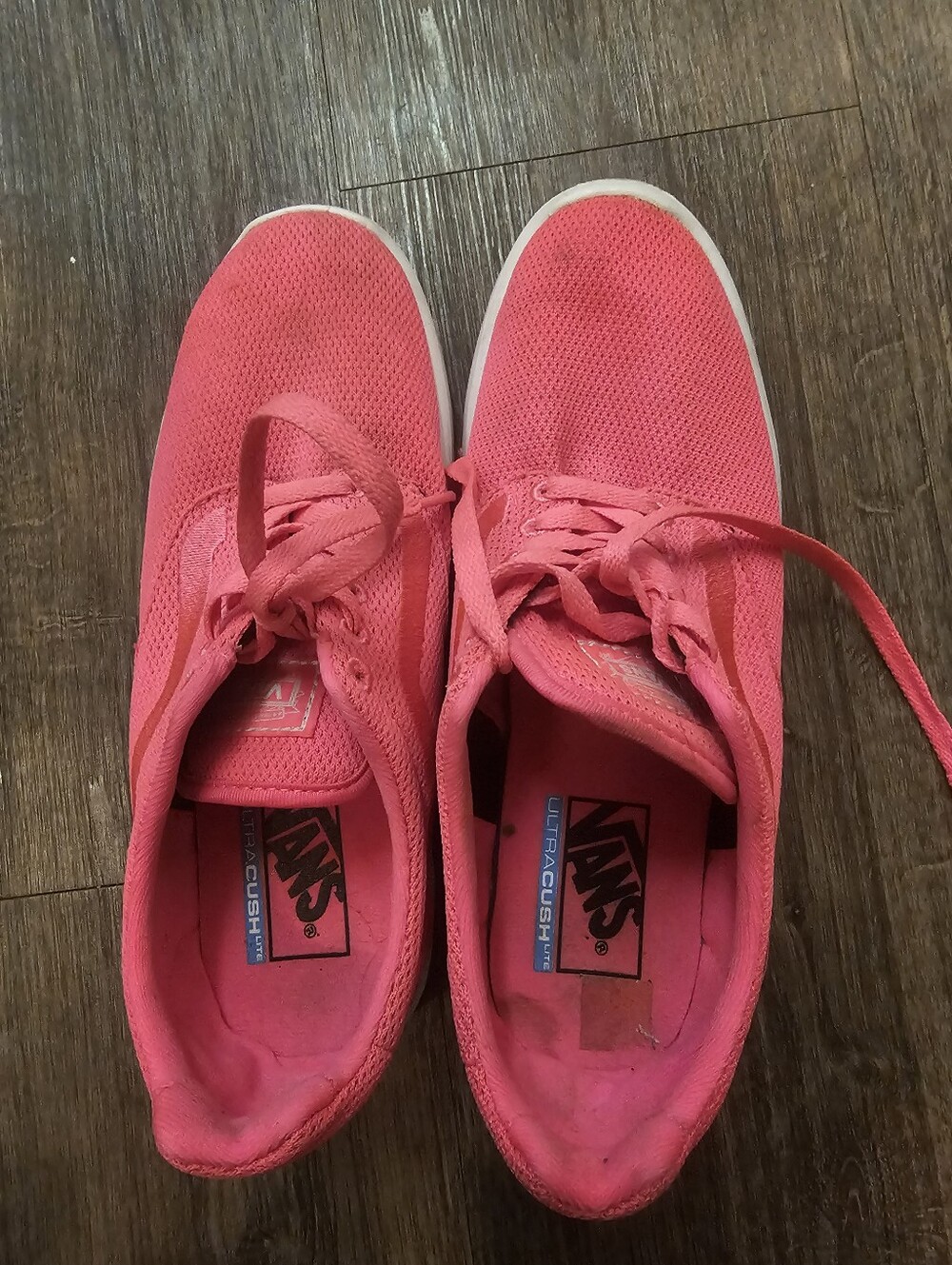Vans Women's Bright Pink Mesh Lace-Up Sneakers